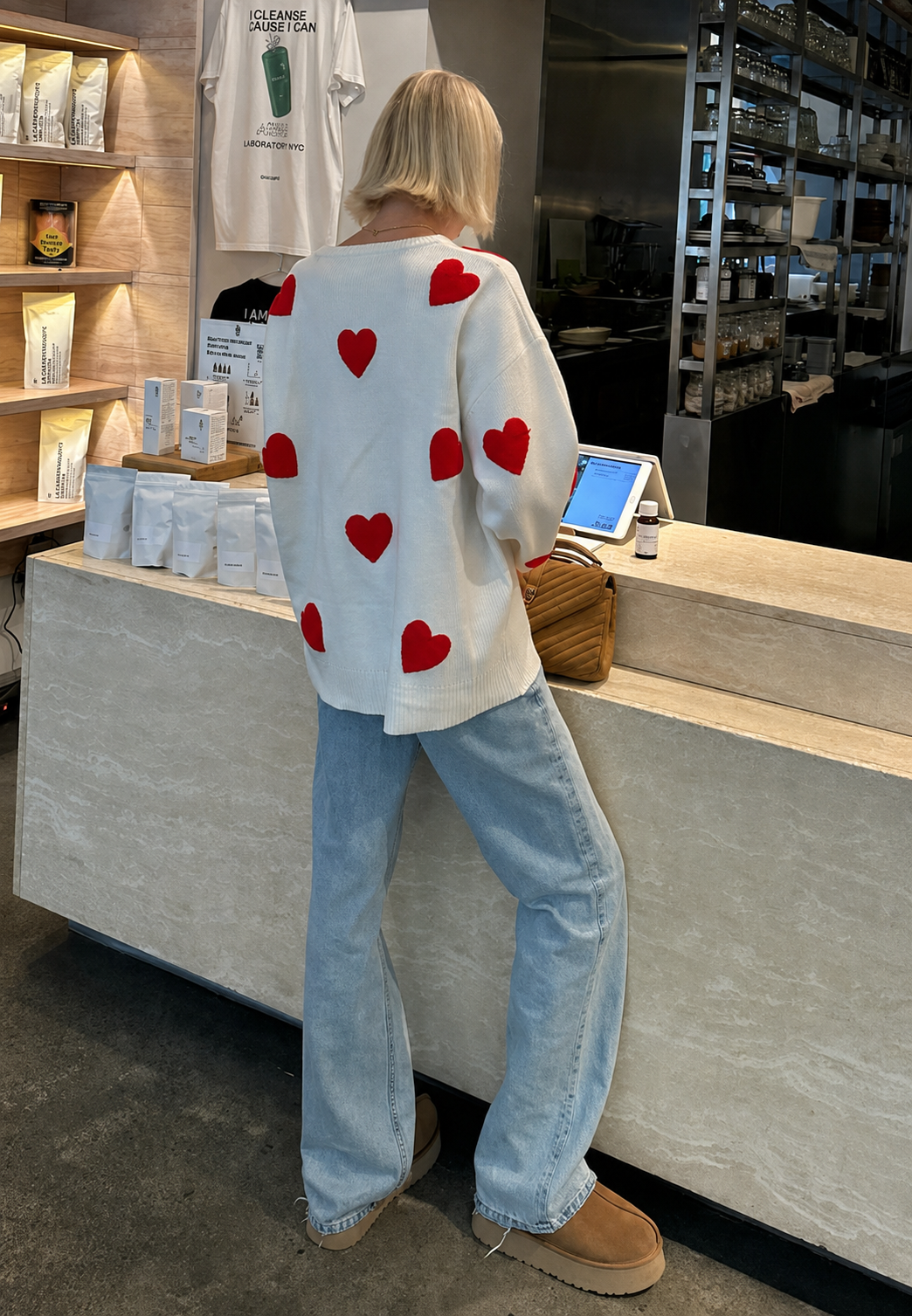 Jersey oversize de punto con corazones - Barissa