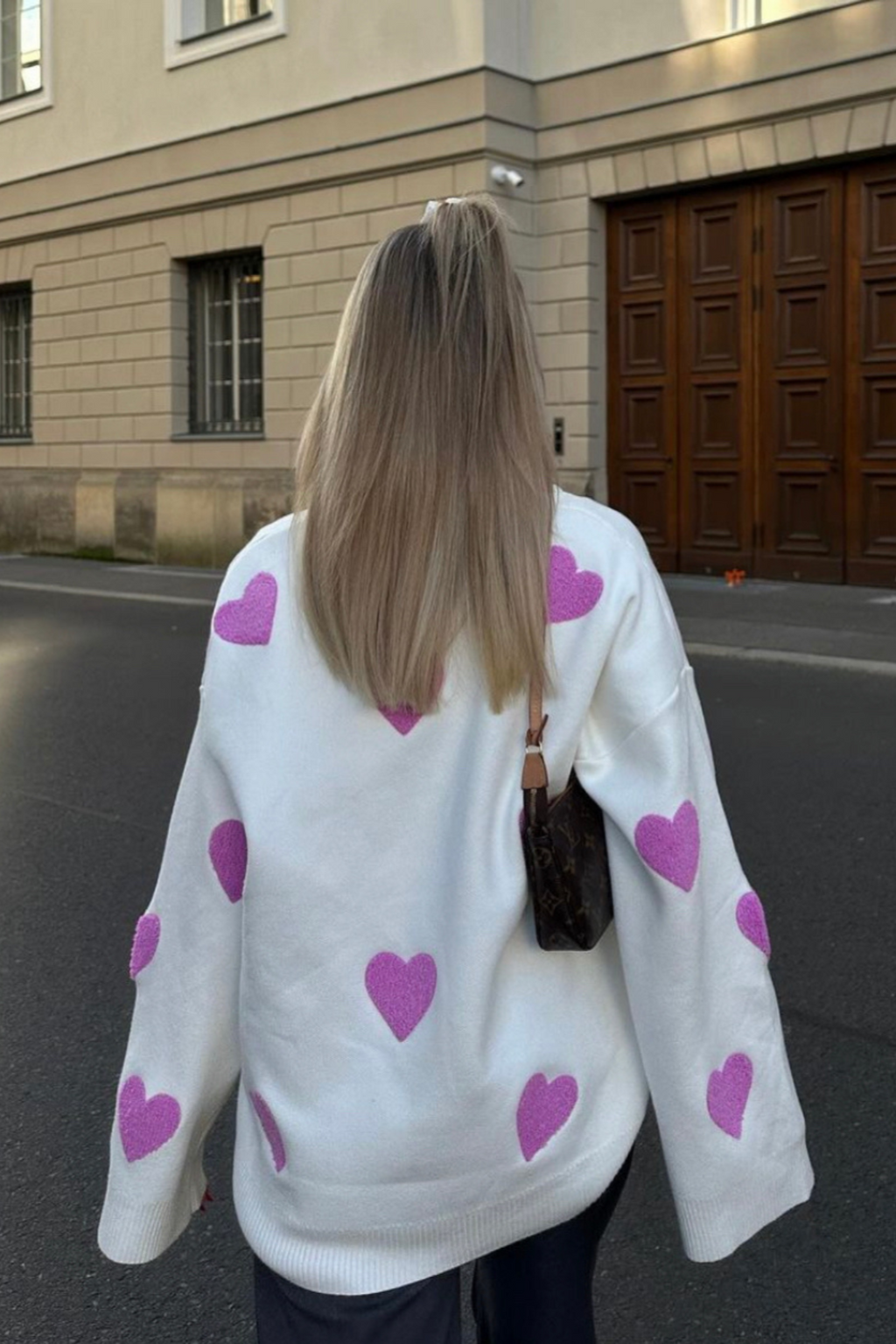 Jersey oversize de punto con corazones - Barissa