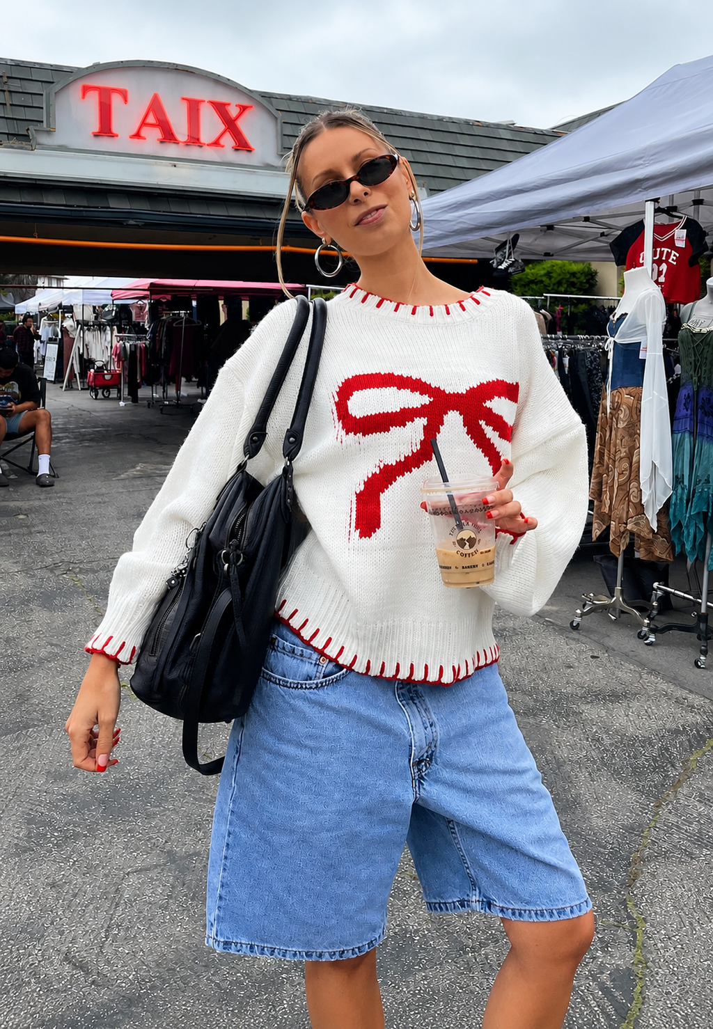 Jersey oversize de punto jacquard lazo - Conny