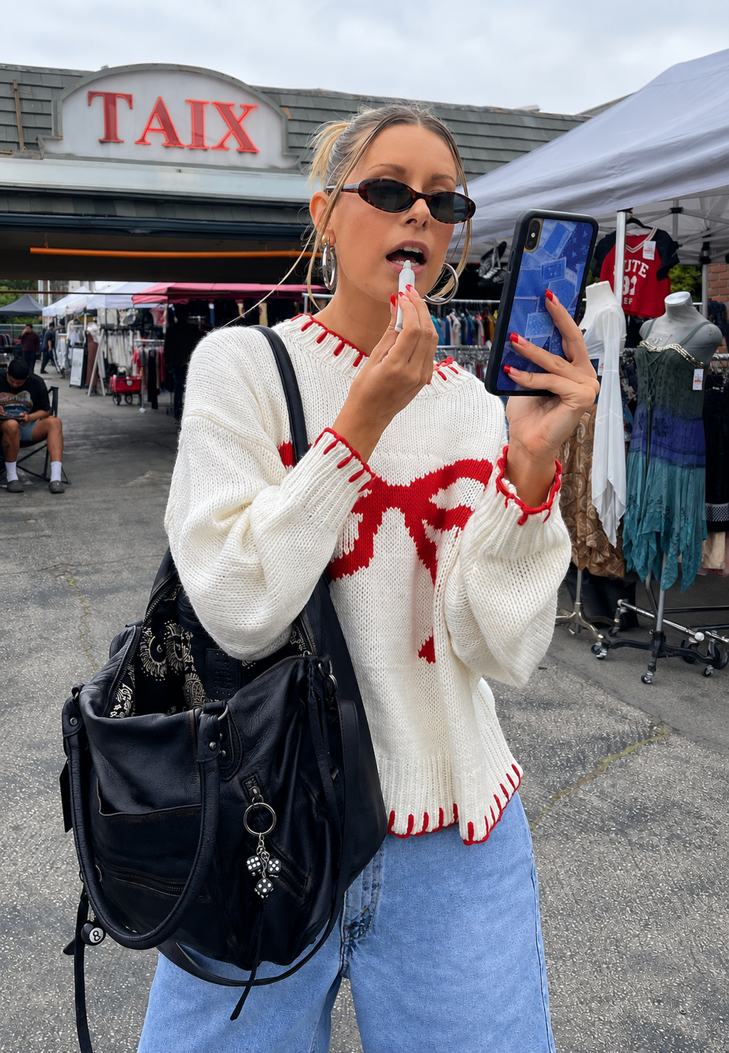 Jersey oversize de punto jacquard lazo - Conny