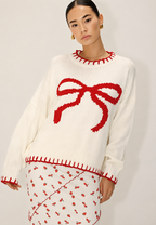 Jersey oversize de punto jacquard lazo - Conny