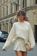 Jersey oversize mujer cuello redondo hombros caídos - Hanna