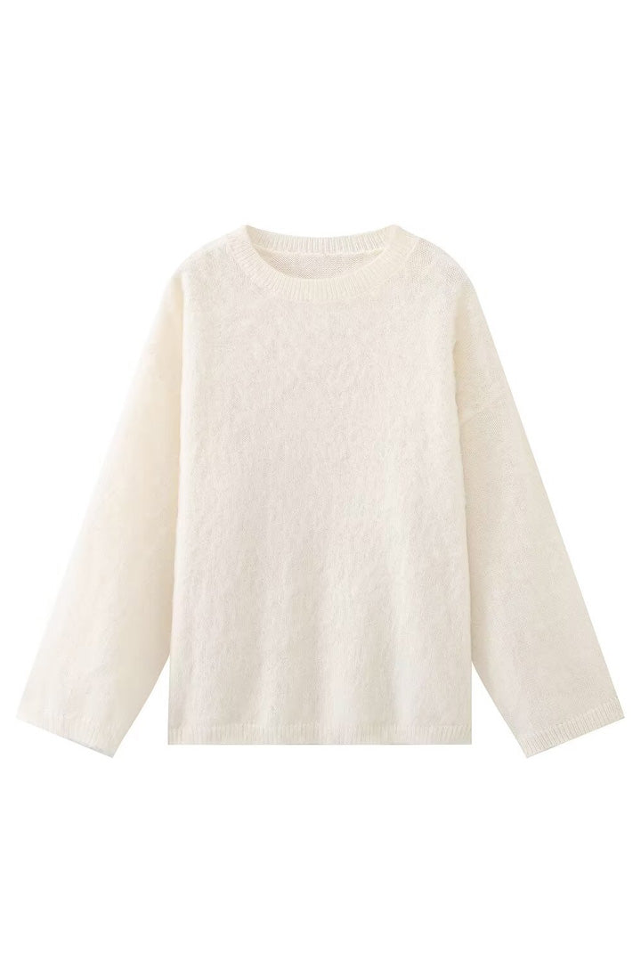 Jersey oversize mujer cuello redondo hombros caídos - Hanna