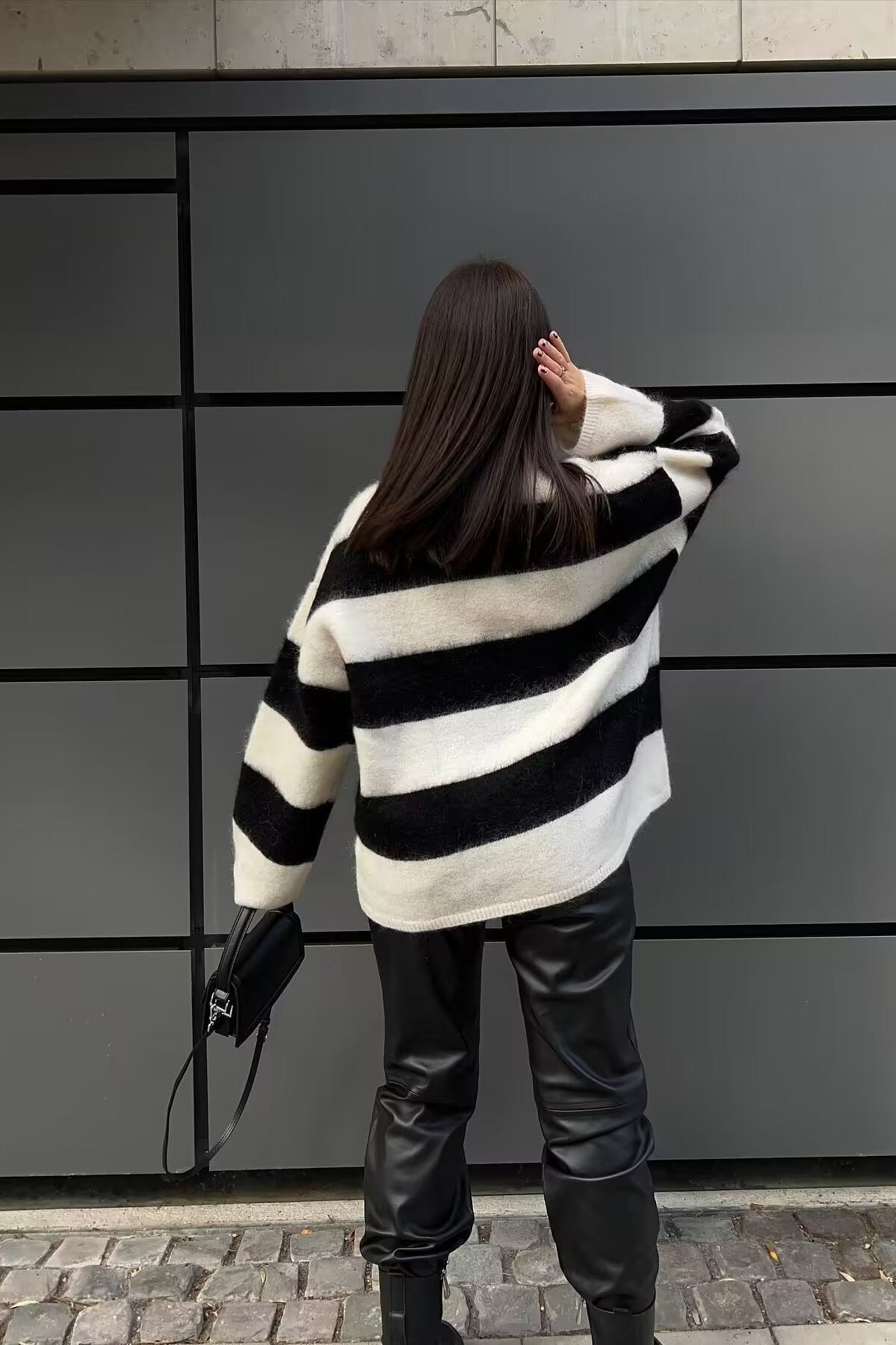 Jersey oversize mujer cuello redondo hombros caídos - Hanna