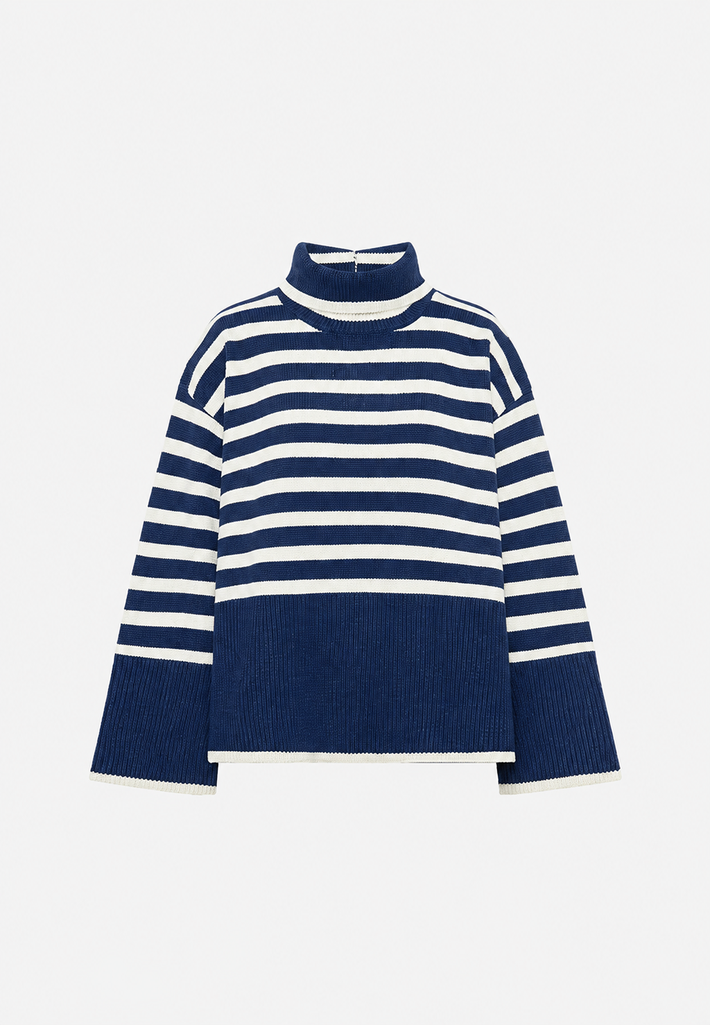 Jersey oversize mujer rayas cuello vuelto manga amplia - Leonie