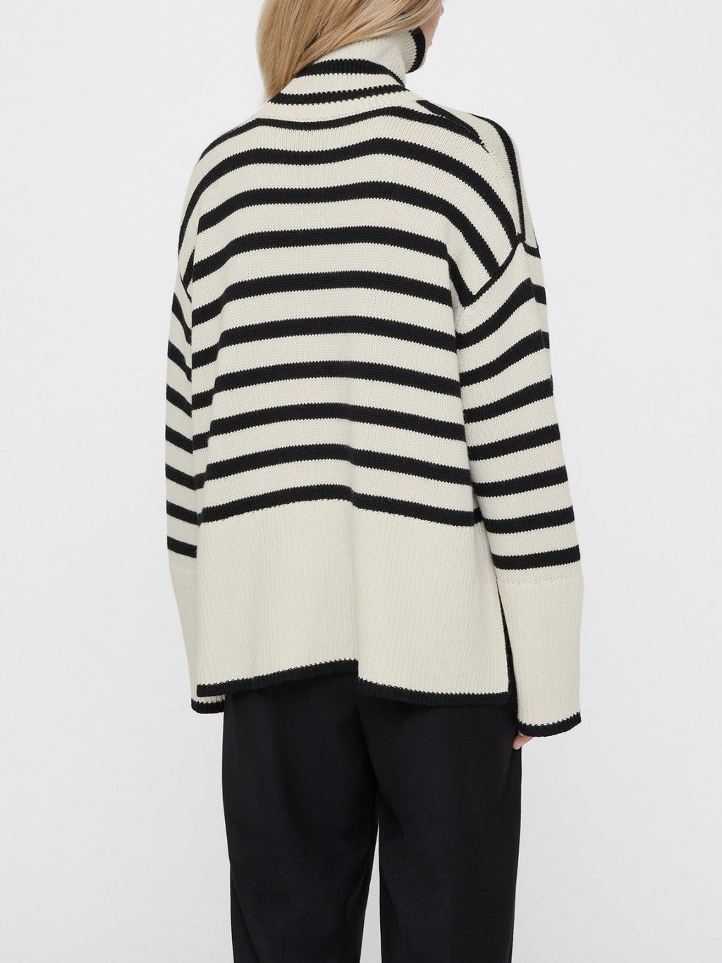 Jersey oversize mujer rayas cuello vuelto manga amplia - Leonie