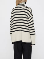 Jersey oversize mujer rayas cuello vuelto manga amplia - Leonie