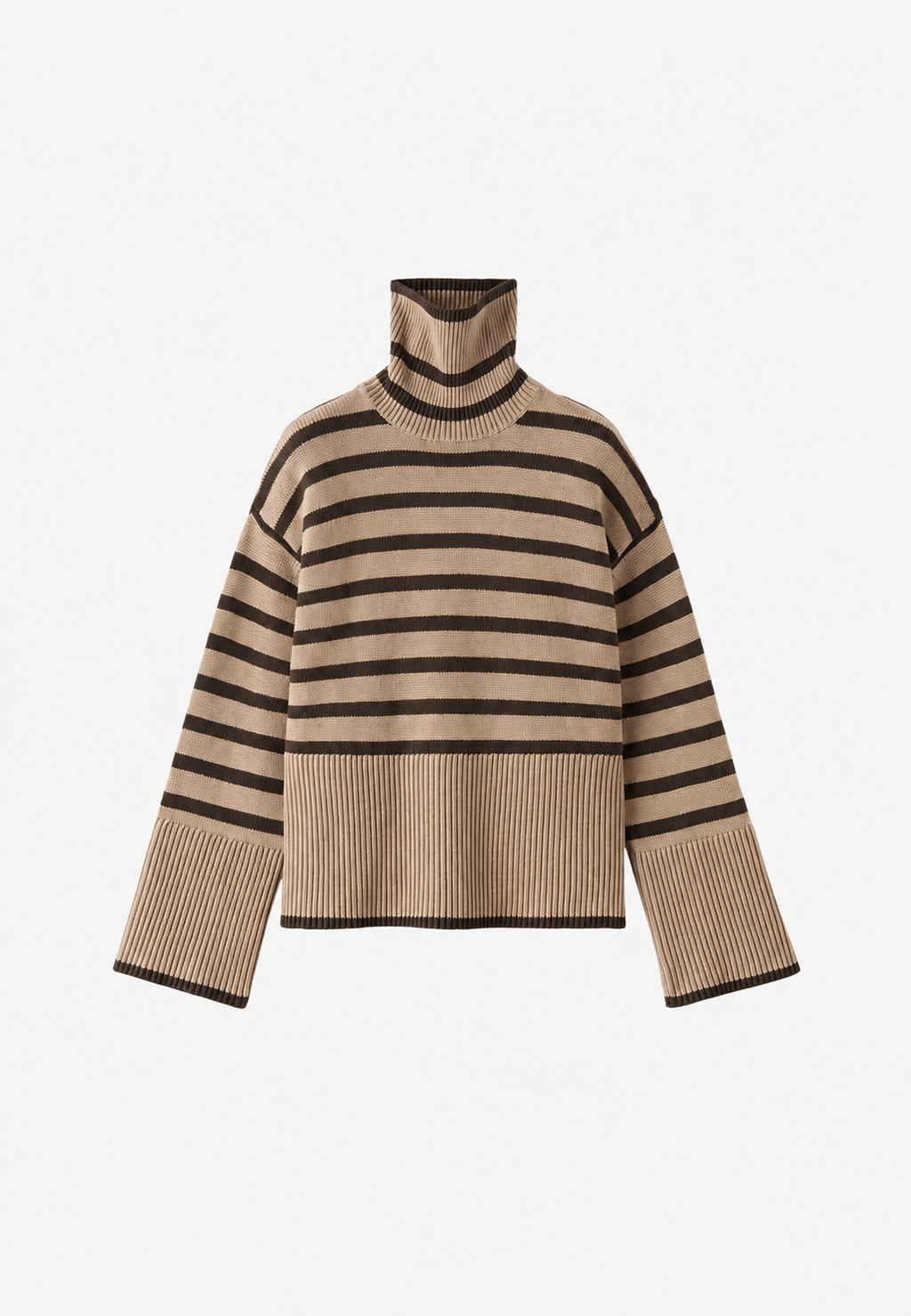 Jersey oversize mujer rayas cuello vuelto manga amplia - Leonie