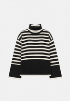 Jersey oversize mujer rayas cuello vuelto manga amplia - Leonie