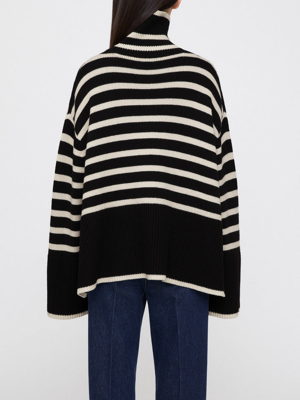 Jersey oversize mujer rayas cuello vuelto manga amplia - Leonie