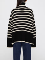 Jersey oversize mujer rayas cuello vuelto manga amplia - Leonie