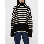 Jersey oversize mujer rayas cuello vuelto manga amplia - Leonie