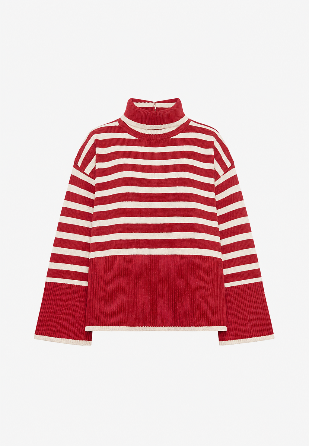 Jersey oversize mujer rayas cuello vuelto manga amplia - Leonie