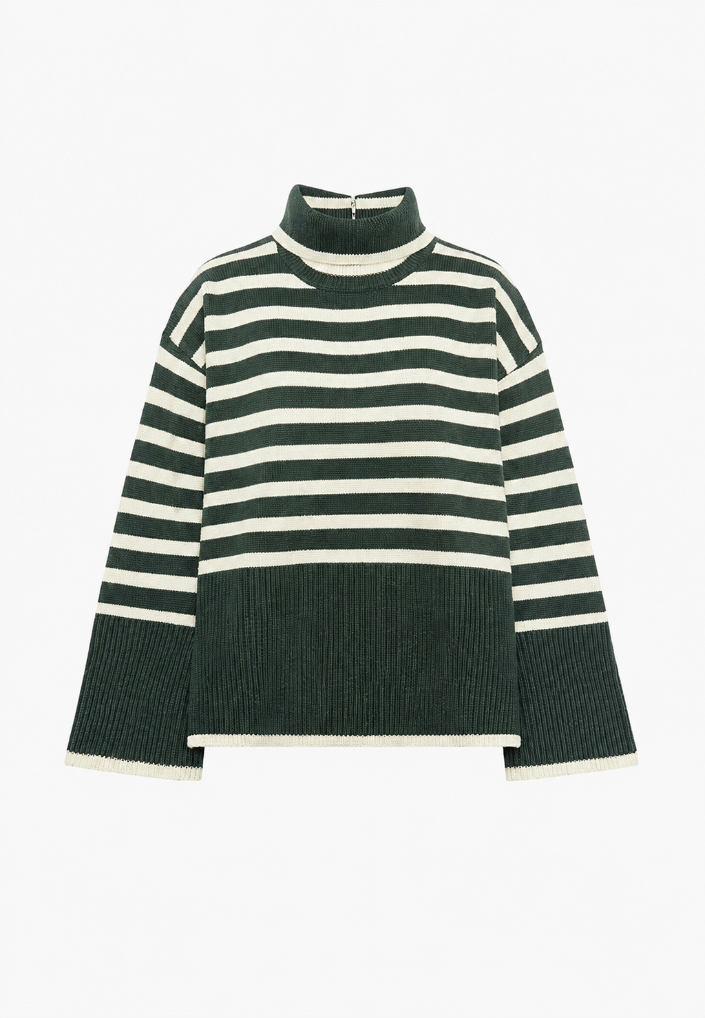 Jersey oversize mujer rayas cuello vuelto manga amplia - Leonie