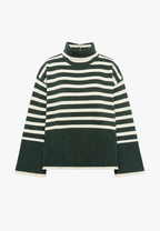 Jersey oversize mujer rayas cuello vuelto manga amplia - Leonie