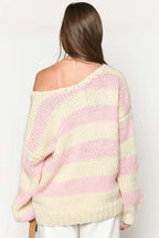 Jersey oversize mujer rayas hombros descubiertos - Frida