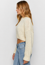 Jersey oversize punto grueso manga amplia cuello redondo - Ovacona