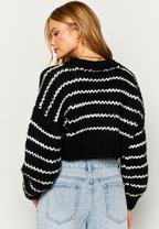 Jersey oversize punto grueso manga amplia cuello redondo - Ovacona
