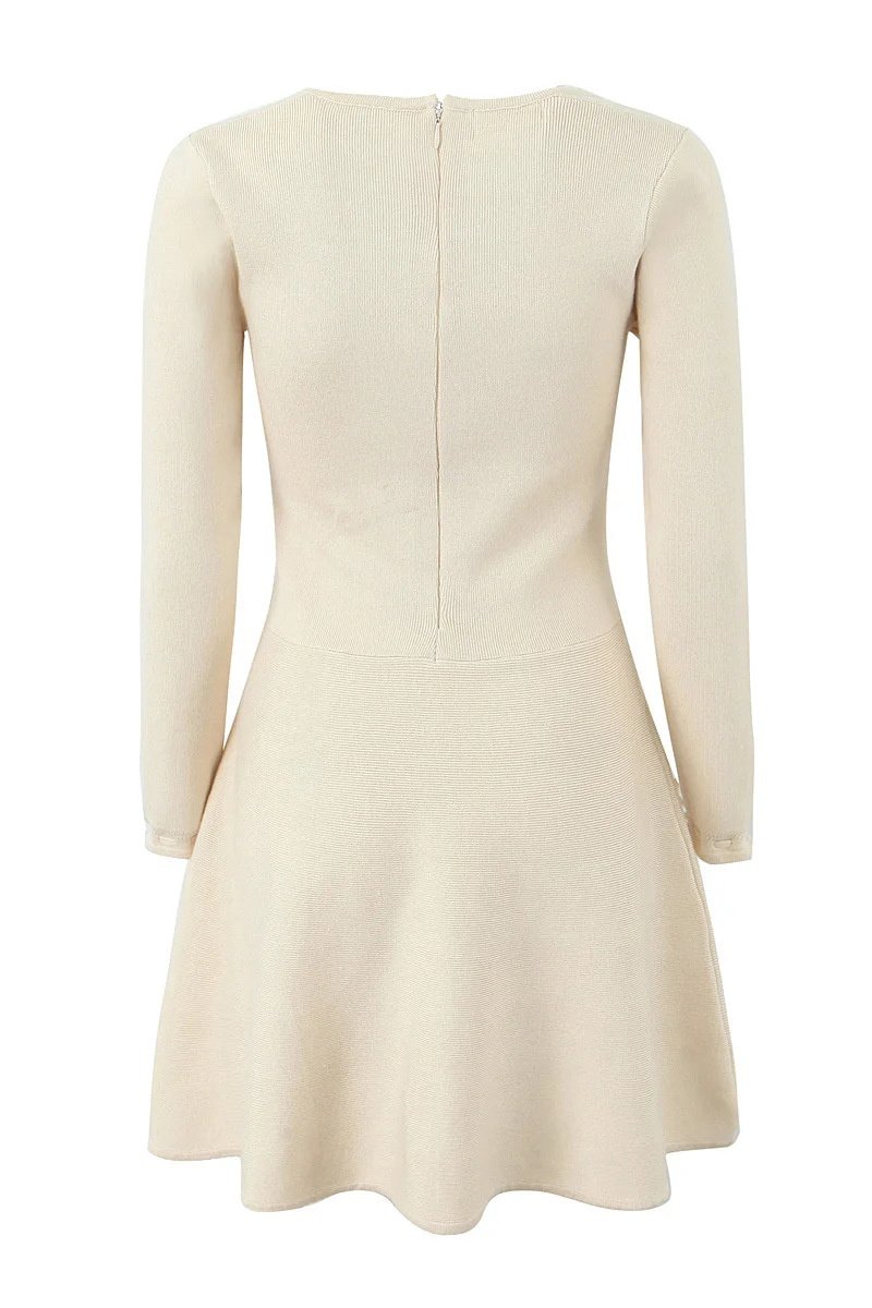 Galy - Minivestido de malla con escote cuadrado