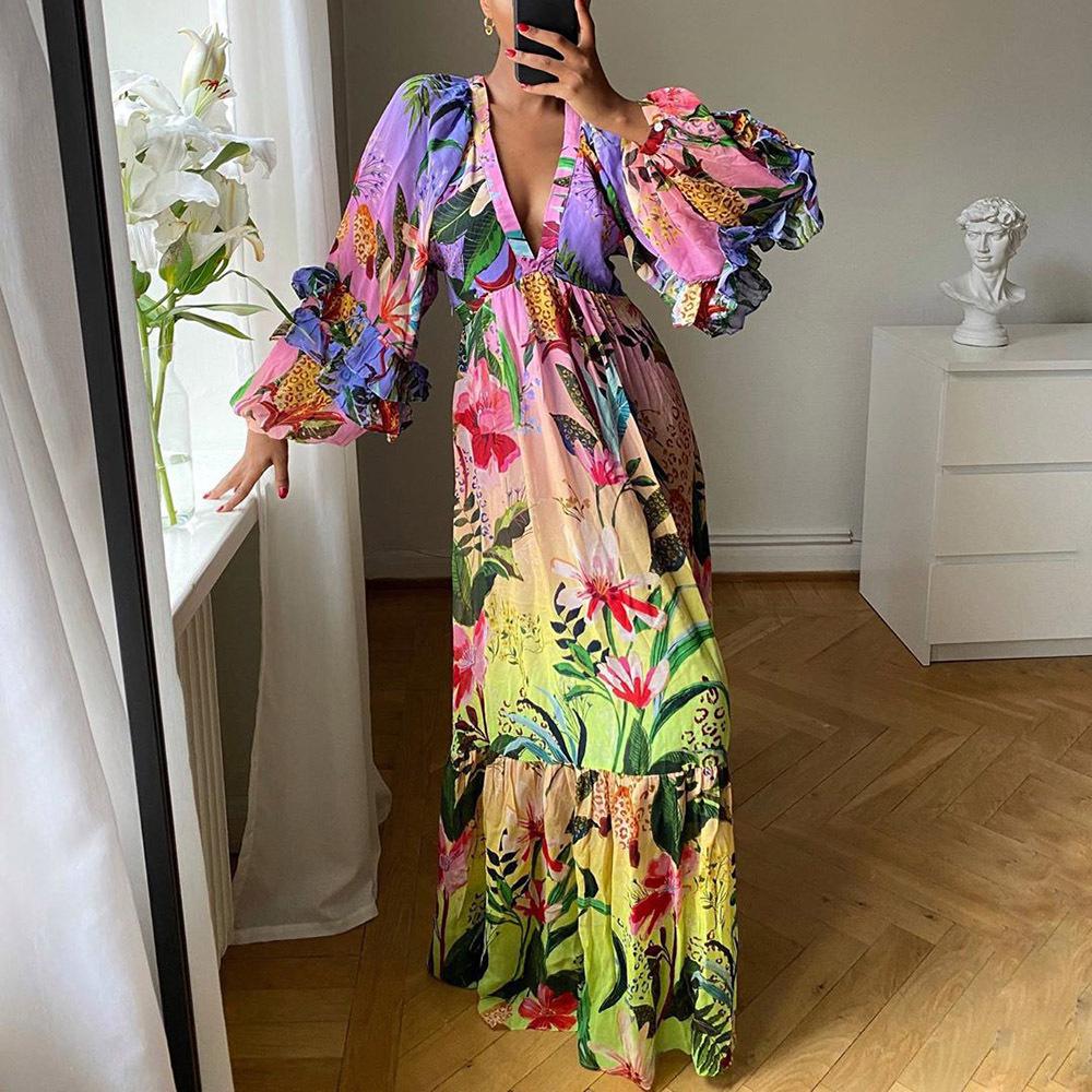 Jacqui - Vestido floral de línea A