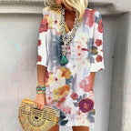 Renesme - Vestido acuarela con pequeño estampado floral en el centro de las mangas