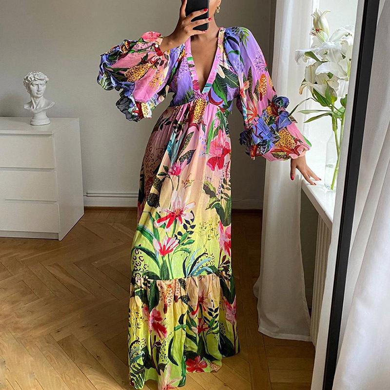 Jacqui - Vestido floral de línea A