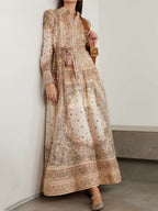 Elena - Maxivestido de un solo pecho con estampado de colocación