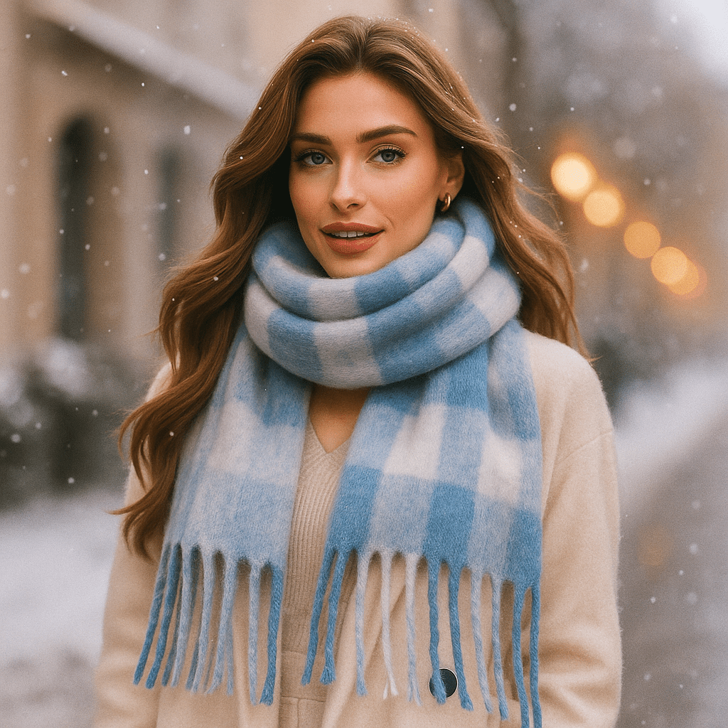 Bufanda de cuadros para mujer de efecto suave y elegante - Karmin