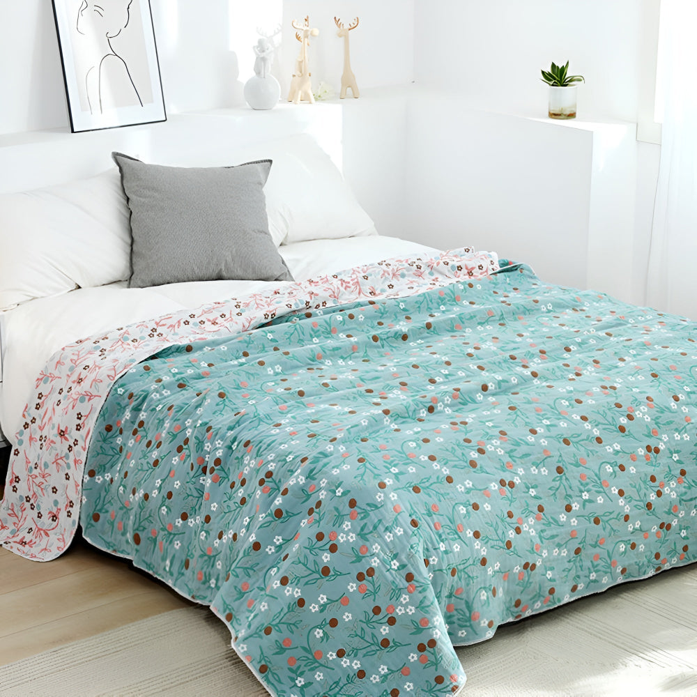 Colcha de algodón reversible