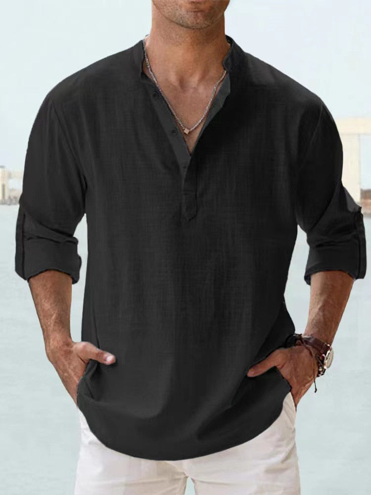 Leo - Camisa de verano de lino ligero - Aireada, elegante y perfecta para los días cálidos