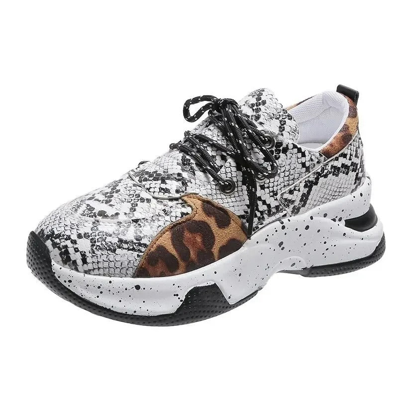 Alondra - Zapatillas deportivas con estampado de leopardo para mujer