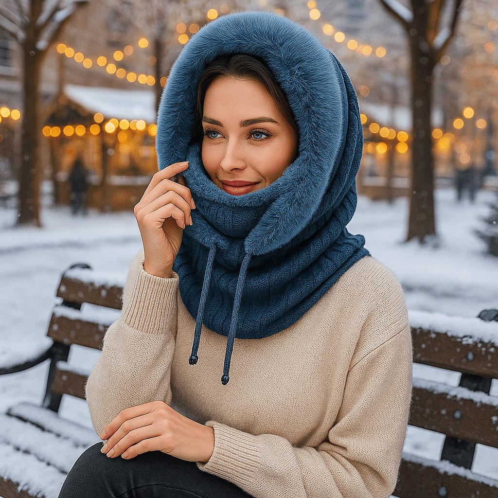 Capucha bufanda para mujer estilo invierno envolvente - Elrian