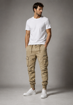 Pantalón jogger cargo hombre multibolsillos con cremallera - Nicolai