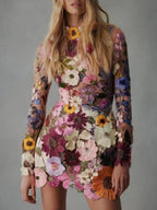Florina - Vestido de moda floral tridimensional