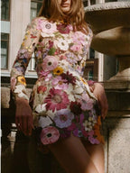 Florina - Vestido de moda floral tridimensional