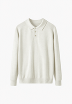 Polo de punto con mezcla de lana cuello abierto - Gaël