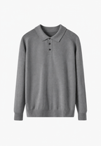 Polo de punto con mezcla de lana cuello abierto - Gaël