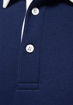 Polo hombre manga larga cuello contraste botonadura corta - Cassian