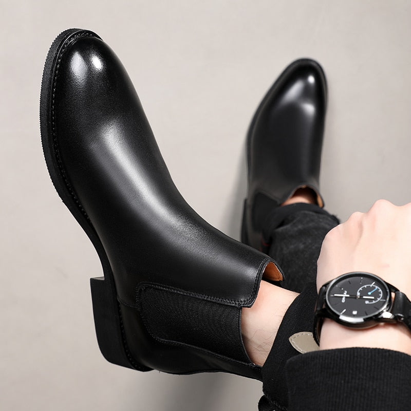 Botines de piel con diseño italiano para hombre - Arveon