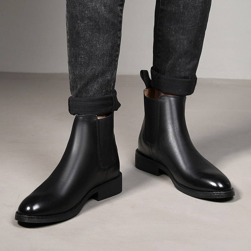 Botines de piel con diseño italiano para hombre - Arveon