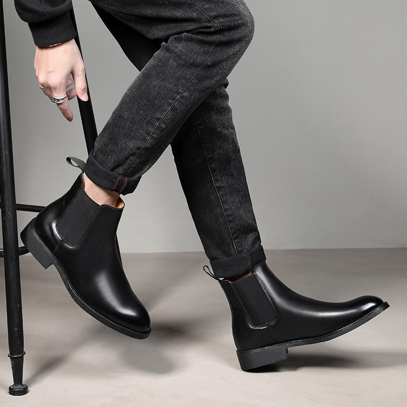 Botines de piel con diseño italiano para hombre - Arveon