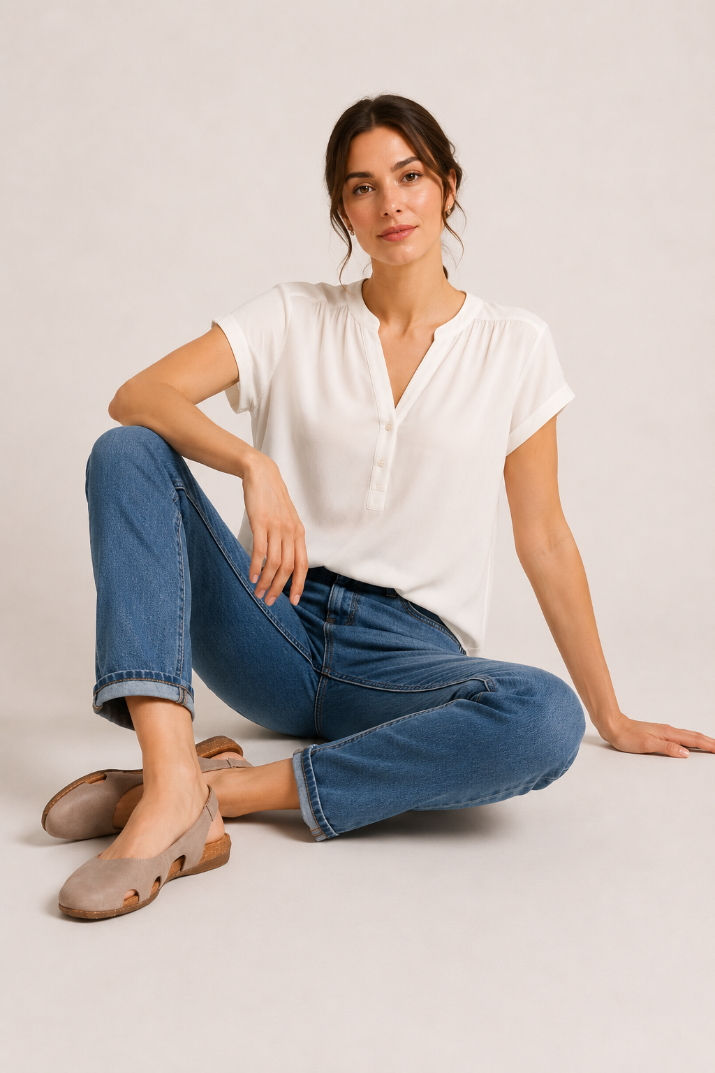 Sandalias planas cerradas para mujer con plantilla cómoda - Helga