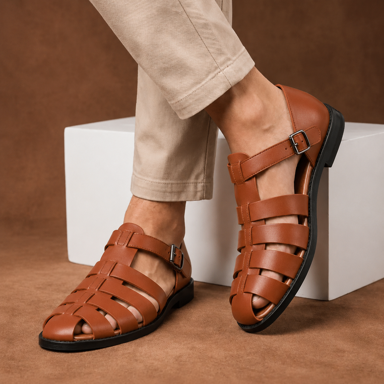 Sandalias elegantes para hombre con tiras hebilla - Lennard