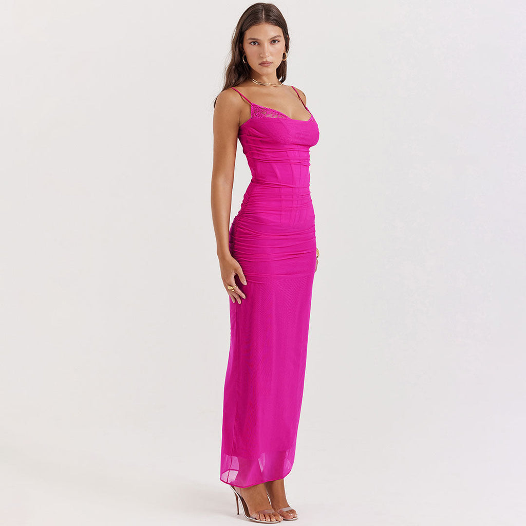 Frida - Vestido largo rosa