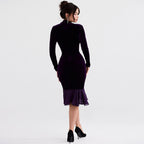 Clara - Minivestido de terciopelo muy escotado con inserciones de malla