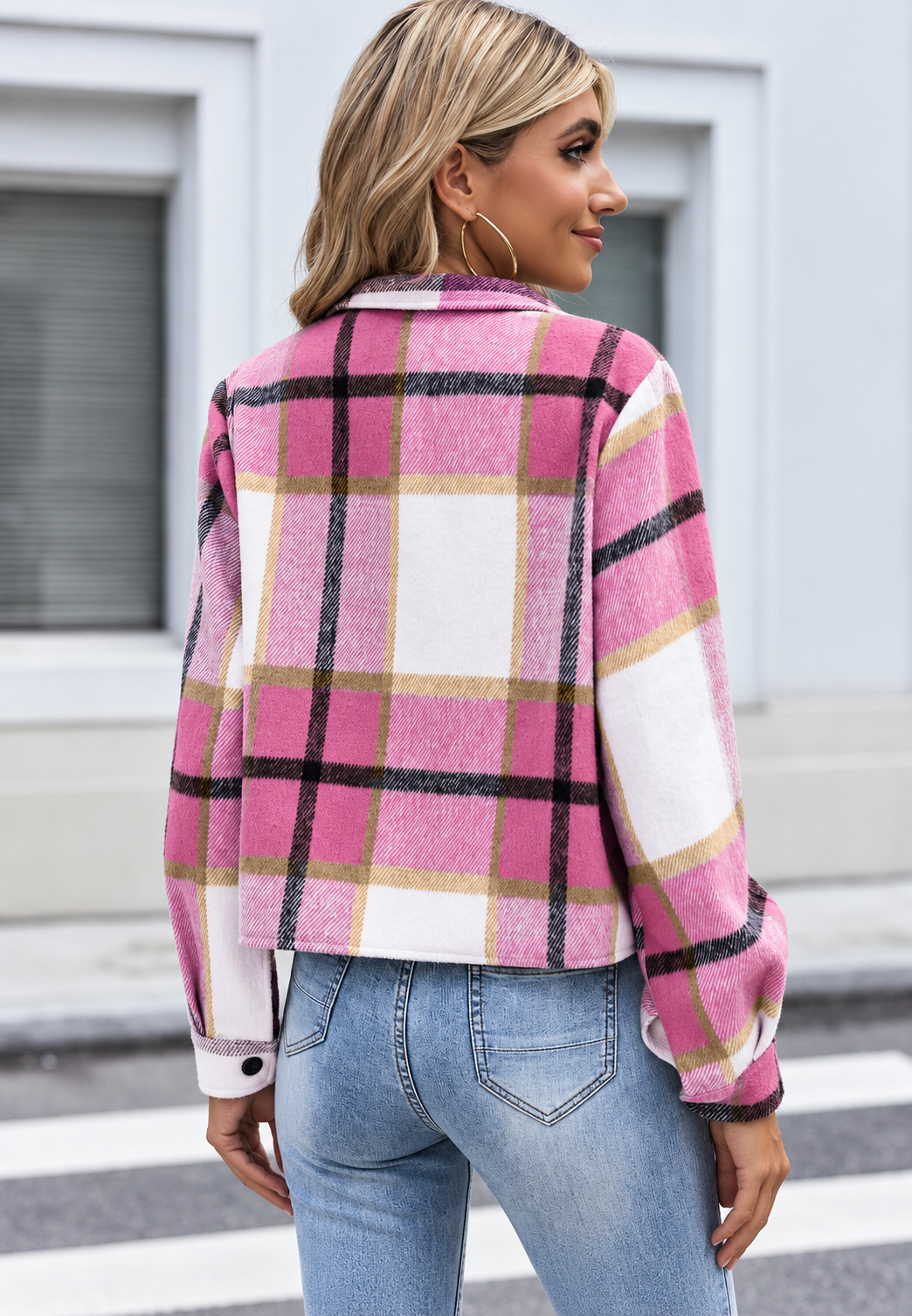 Chaqueta de cuadros con bolsillos - Nadorine