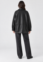Chaqueta oversize efecto piel con bolsillos - Thaïs