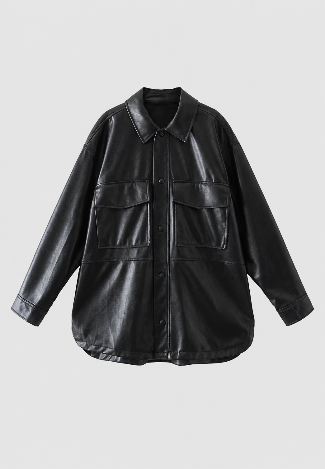 Chaqueta oversize efecto piel con bolsillos - Thaïs