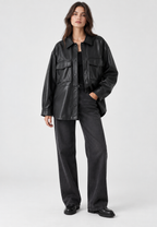 Chaqueta oversize efecto piel con bolsillos - Thaïs