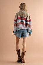 Sobrecamisa mujer combinada pana jacquard bolsillos - Océane
